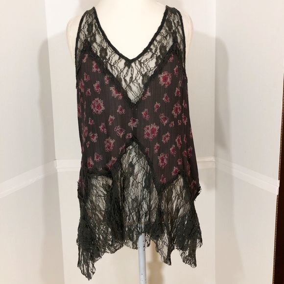 Free People Medium Tank Lace Racerback - Picture 1 of 8